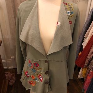 Johnny Was type green jacket S. NWT